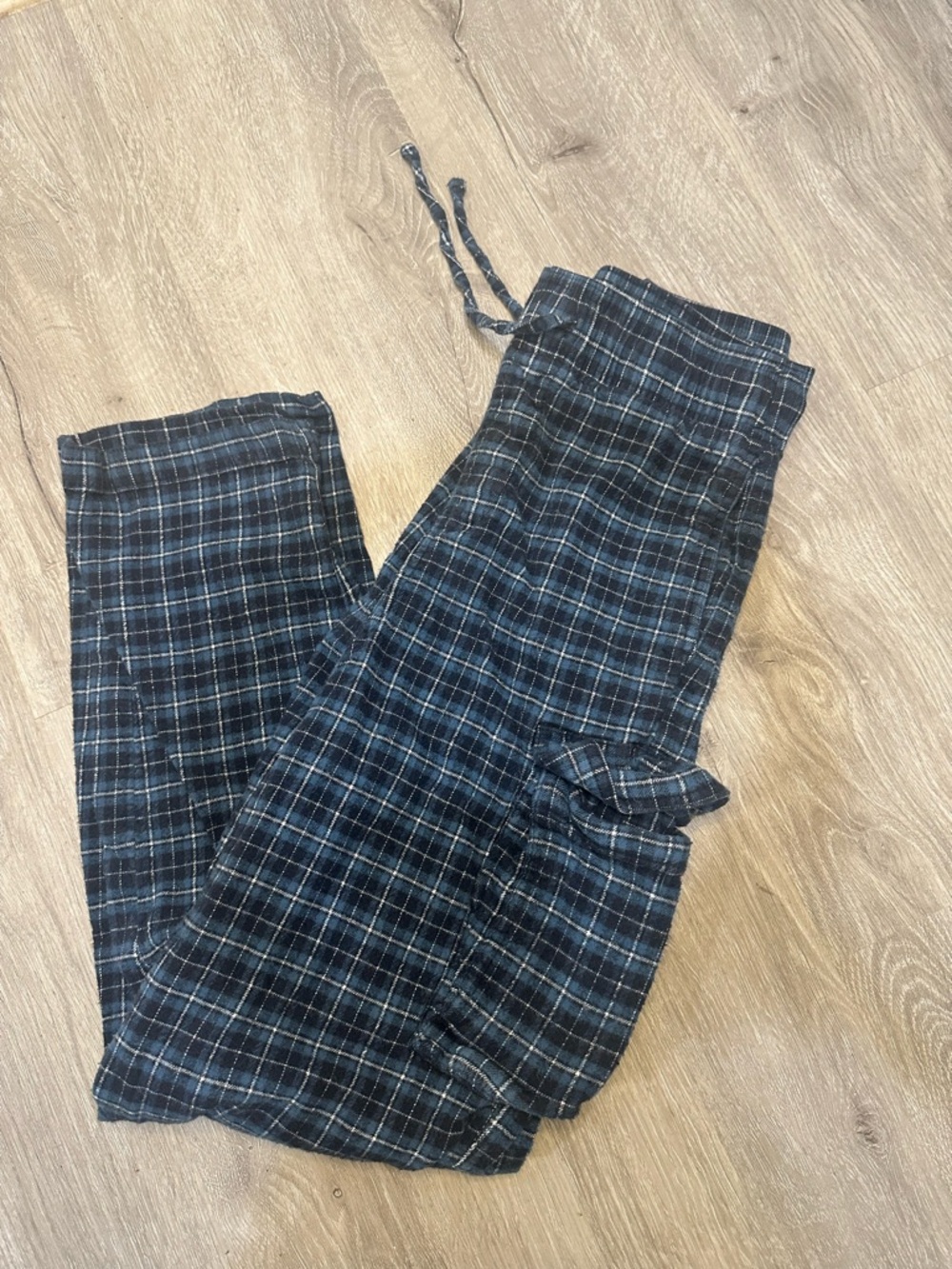 Hollister Black & Blue Plaid Drawstring Joggers